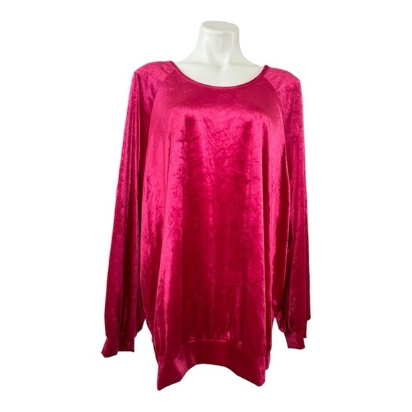 ANTHROPOLOGIE Maeve Candace Velvet Puff Sleeve Top Hot Pink Size 3X - Picture 3 of 9